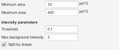 Screenshot of middle portion of QuPath `Cell detection` dialog
